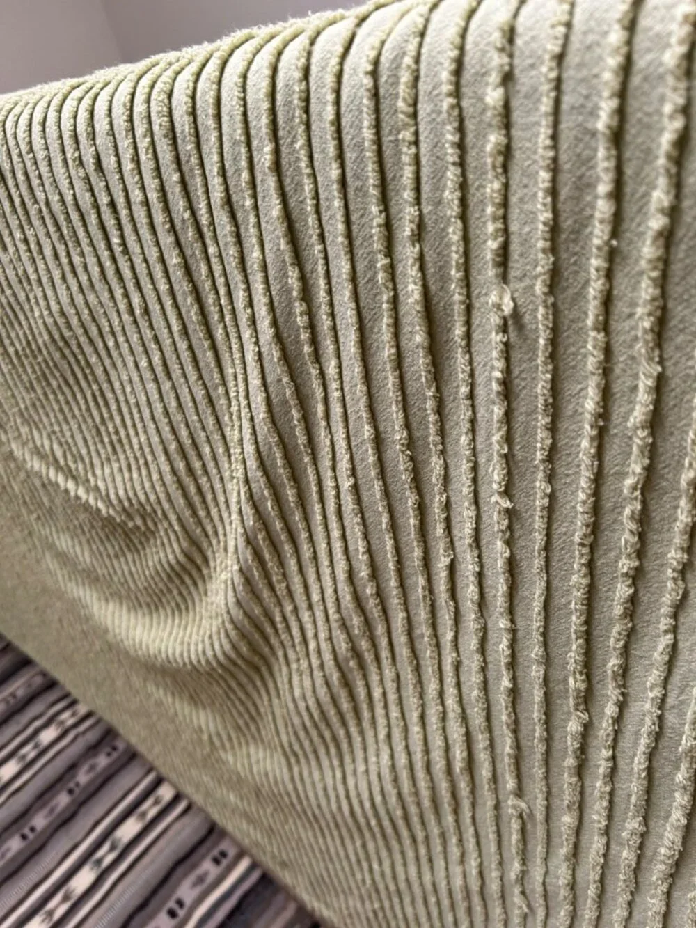 Tufted Chenille Sage Green 100% Cotton Bedspread Made in India Twin 110